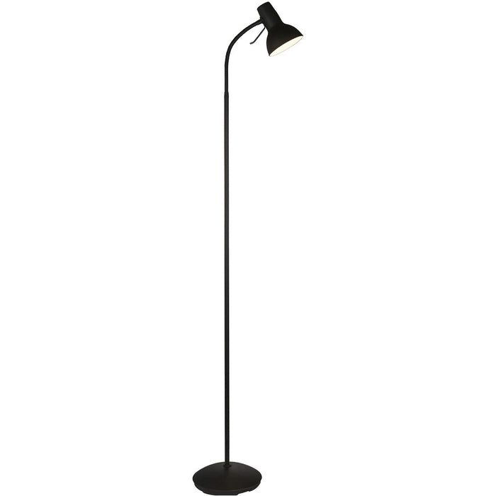 1600mm Floor Lamp - Matt Black Adjustable Head Task - Standing LED Light Base & Shade