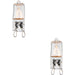 2 PACK Clear Glass 28W G9 clear capsule Light Bulb - Dimmable Warm White - 370lm 2800k