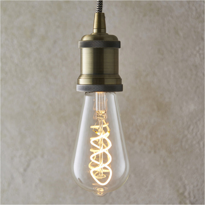 Clear Glass 4W E27 Pear Filament LED Light Bulb - Dimmable Warm White - 265lm 2200k