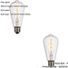 2 PACK Clear Glass 4W E27 Pear Filament LED Light Bulb - Dimmable Warm White - 265lm 2200k