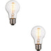 2 PACK Clear Glass 4W E27 GLS LED Light Bulb - Dimmable Warm White - 265lm 2200k