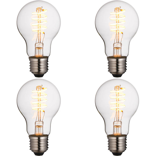 4 PACK Clear Glass 4W E27 GLS LED Light Bulb - Dimmable Warm White - 265lm 2200k