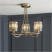 3 Light Semi Flush Ceiling Lamp & 2x Matching Wall Lights - Antique Brass Faceted Glass Shade