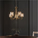 Multi Arm Hanging Ceiling Pendant Light - Antique Brass Plate & Clear Glass - 5 X 6W LED E14