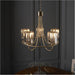 Multi Arm Hanging Ceiling Pendant Light - Antique Brass Plate & Clear Glass - 5 X 6W LED E14