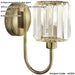 Indoor Antique Brass Plate Wall Light - Clear Glass Shade - Dimmable 6W LED E14