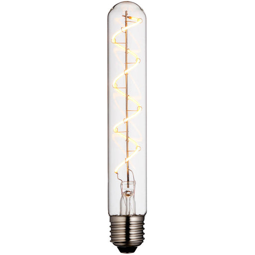 Clear Glass 4W E27 Tubular LED Light Bulb - Dimmable Warm White - 265lm 2200k