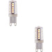 2 PACK Clear & White 3.7W G9 SMD LED Light Bulb - Dimmable Warm White - 470lm 3000k