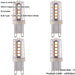 4 PACK Clear & White 3.7W G9 SMD LED Light Bulb - Dimmable Warm White - 470lm 3000k