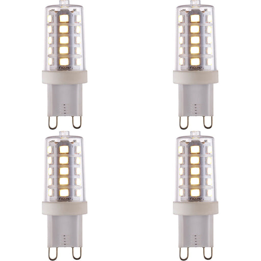 4 PACK Clear & White 3.7W G9 SMD LED Light Bulb - Dimmable Cool White - 470lm 4000k