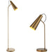 Standing Floor & Table Lamp Set -Industrial Warm Antique Brass Task Light