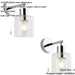 2 PACK IP44 Bathroom Wall Light - Chrome Plated Clear Ribbed Glass Shade - 10W LED E27