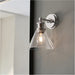 IP44 Bathroom Wall Light - Chrome Plated Clear Coned Glass Shade - 10W LED E27