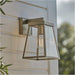 IP44 Outdoor Wall Light - Brushed Gold & Clear Glass Shade - Garage Porch Lamp