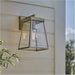 2 PACK IP44 Outdoor Wall Light - Brushed Gold & Clear Glass Shade - Garage Porch Lamp