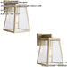 2 PACK IP44 Outdoor Wall Light - Brushed Gold & Clear Glass Shade - Garage Porch Lamp