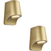 2 PACK IP44 Outdoor Wall Light - Matt Antique Die Cast Aluminimum - Brushed Gold Lamp