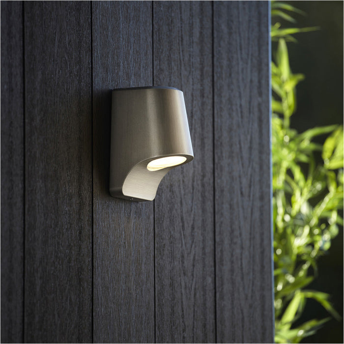 2 PACK IP44 Outdoor Wall Light - Aged Pewter Die Cast Aluminimum - Brushed Silver Lamp