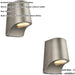 2 PACK IP44 Outdoor Wall Light - Aged Pewter Die Cast Aluminimum - Brushed Silver Lamp