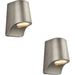 2 PACK IP44 Outdoor Wall Light - Aged Pewter Die Cast Aluminimum - Brushed Silver Lamp