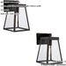 2 PACK IP44 Outdoor Wall Light - Matt Black & Clear Glass Shade - Garage Porch Lamp