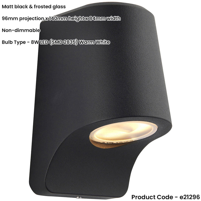 IP44 Outdoor Wall Light - Textured Black Die Cast Aluminimum - Bgarage Porch Lamp