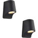 2 PACK IP44 Outdoor Wall Light - Textured Black Die Cast Aluminimum - Bgarage Porch Lamp