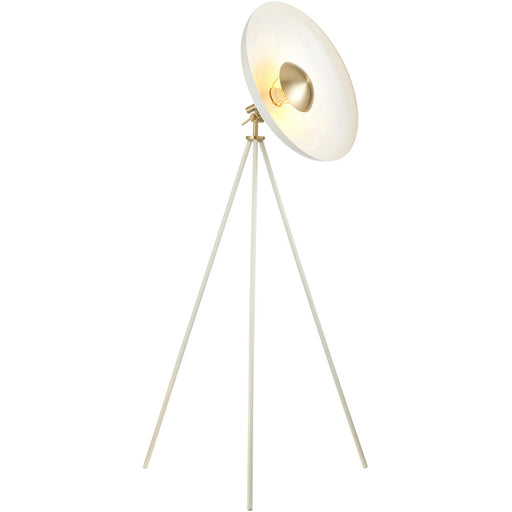 1460mm Floor Lamp - Warm white & brushed brass plate - Standing LED Light Base & Shade