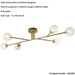 Satin Brass Semi Flush Low Ceiling Light - Clear/Frosted Glass Shade - 6x 3W LED G9