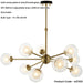 Multi Arm Hanging Ceiling Pendant Light - Satin Brass Plate & Clear/Frosted Glass Shade - 9 x 3W LED G9