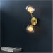 Satin Brass Dimmable Wall Light - 2x Dome Ribbed Glass Shade -  2x 3W LED G9