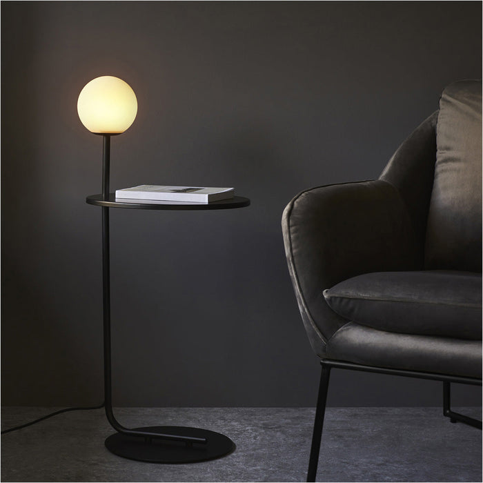 810mm Floor Lamp - Matt black & matt opal glass - Standing LED Light Base & Shade