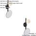 2 PACK IP44 Bathroom Wall Light - Opal Glass Shade Lamp Matt Black Frame - Mirror Built in