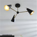 Matt Antique Brass Semi Flush Low Ceiling Light - Matt Black Shade - 3x 7W LED E14