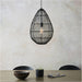 Hanging Ceiling Pendant Light - Black Rattan Basket & Matt Black - 10W LED E27