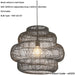 Hanging Ceiling Pendant Light - Large Black Rattan Basket & Matt Black - 10W LED E27