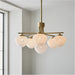 Multi Arm Hanging Ceiling Pendant Light - Satin Brass Plate & White Confetti Glass Shade - 6 x 3W LED G9