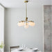 Multi Arm Hanging Ceiling Pendant Light - Satin Brass Plate & White Confetti Glass Shade - 6 x 3W LED G9