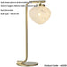 Satin Brass Plate Task Table Lamp - White Confetti Glass Shade - 3W LED G9