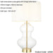 Satin Brass Plate Table Lamp - Clear Glass With Vintage White Fabric Shade - Touch Dimmable