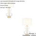 2 PACK Satin Brass Plate Table Lamp - Clear Glass With Vintage White Fabric Shade - Touch Dimmable