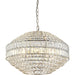 Multi Arm Hanging Ceiling Pendant Light - Bright Nickel Plate & Clear Crystal Glass Shade - 5 x 6W LED E14