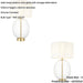 2 PACK Satin Brass Plate Table Lamp - Rounded Clear Glass With Vintage White Fabric Shade - Touch Dimmable