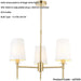 Multi Arm Hanging Ceiling Pendant Light - Satin Brass Plate & Vintage White Fabric Shade - 3 x 6W LED E14