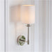 2 PACK Polished Nickel Dimmable Wall Light - Modern Vintage White Cylinder Shade - 6W LED E14