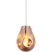 Hanging Ceiling Pendant Light - Copper Metallic Glass & Chrome Plate - 10W LED E27