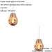 2 PACK Hanging Ceiling Pendant Light - Copper Metallic Glass & Chrome Plate - 10W LED E27