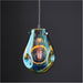 2 PACK Hanging Ceiling Pendant Light - Petrol Blue Metallic Glass & Chrome Plate - 10W LED E27