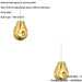 2 PACK Hanging Ceiling Pendant Light - Gold Metallic Glass & Chrome Plate - 10W LED E27