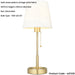 Satin Brass Plate Table Lamp - Vintage White Fabric Shade - 10W LED E27